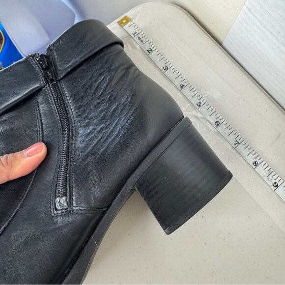 Rieker Greta Black Fleece Lined Leather Block Heeled Ankle Boots Size 42 - Picture 7 of 16